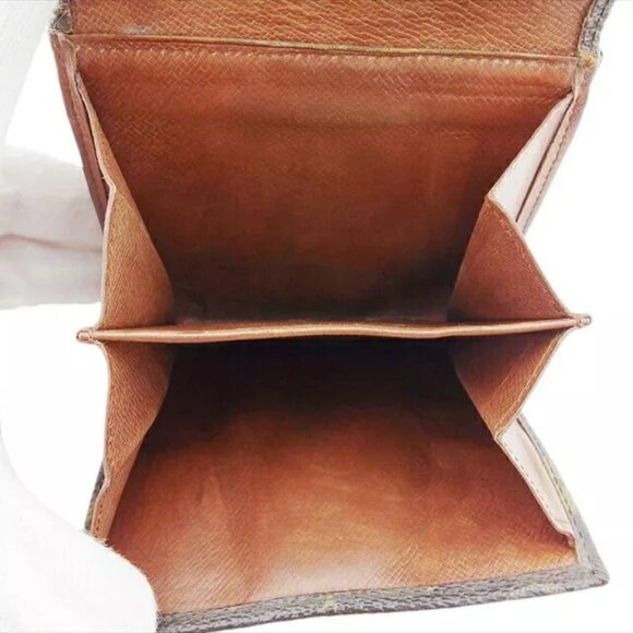 LOUIS VUITTON W Hook Wallet Monogram PVC x Leather-Authentic USED - Picture 9 of 9